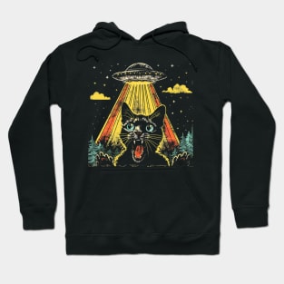 Shocked Cat and UFO Invasion Hoodie